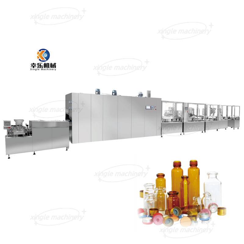 Produktionslinie zum Befüllen von Glasfläschchen mit flüssigem Gestänge und niedriger Geschwindigkeit