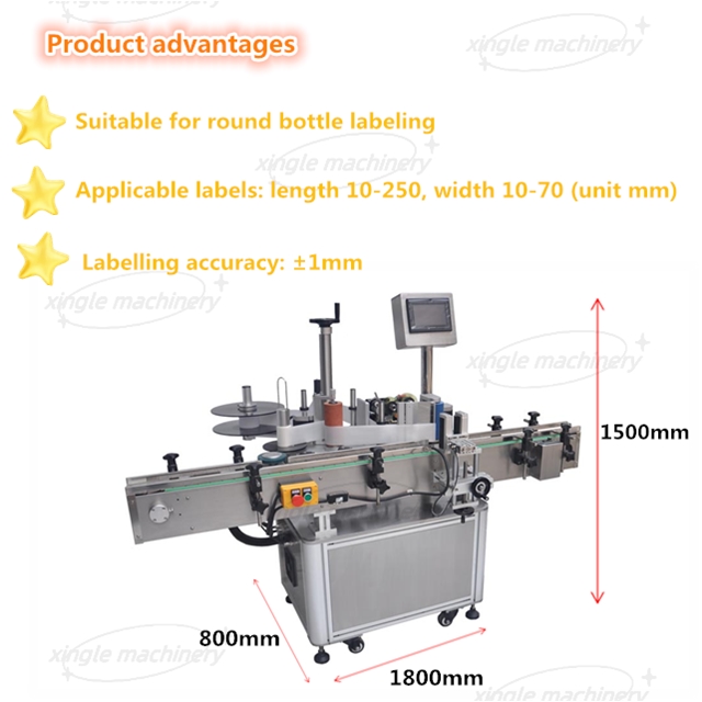 Automatische Etikettiermaschine für vertikale Rundflaschen aus Glas und Kunststoff