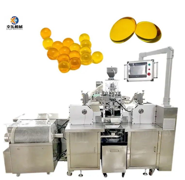 Automatische Kapself&uuml;llmaschine f&uuml;r weiche Kapseln mit stufenlosem Timing und K&uuml;hler