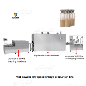 Produktionslinie zum Befüllen von Fläschchen mit 2-100-ml-Pulver bei niedriger Geschwindigkeit