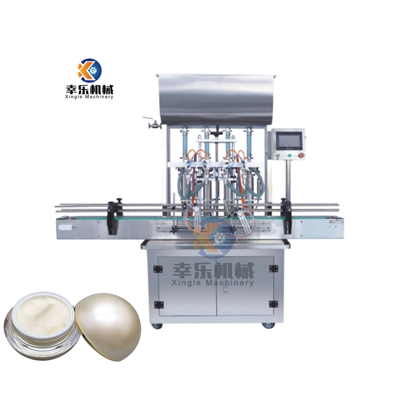 Vier-Köpfe-Paste-Kosmetikcreme-Füllmaschine