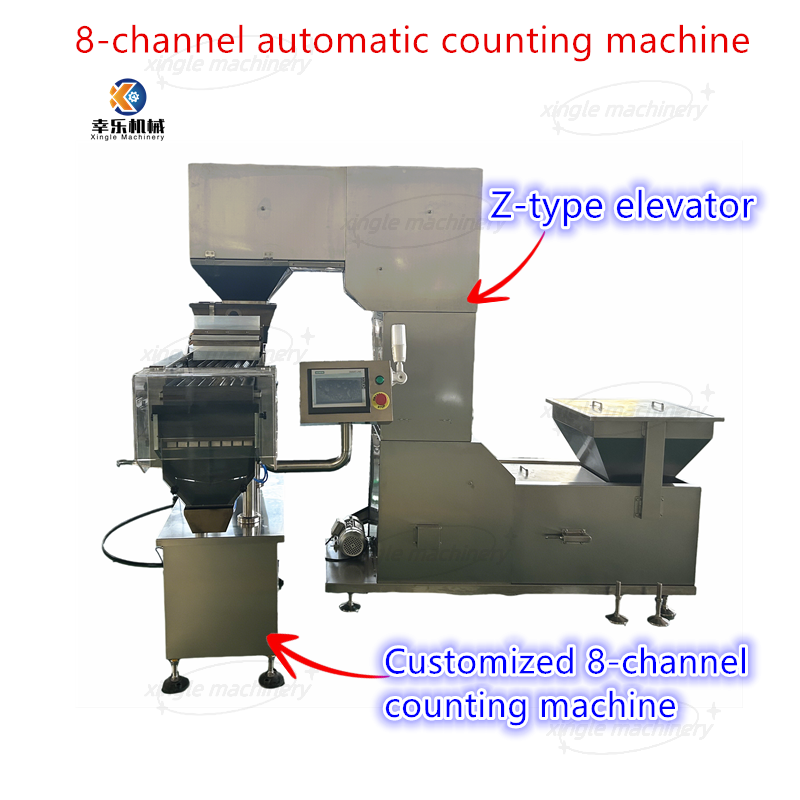 Vollautomatische 8-Kanal-Bonbonzählmaschine mit Z-Typ-Elevator