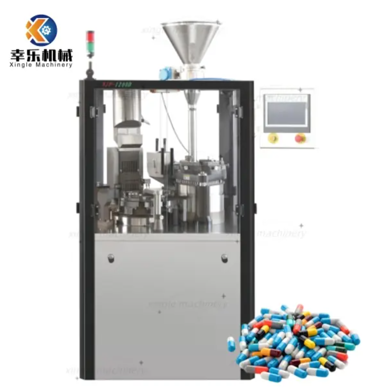1# ger&auml;uscharme automatische Kapself&uuml;llmaschine mit intermittierender Bewegung