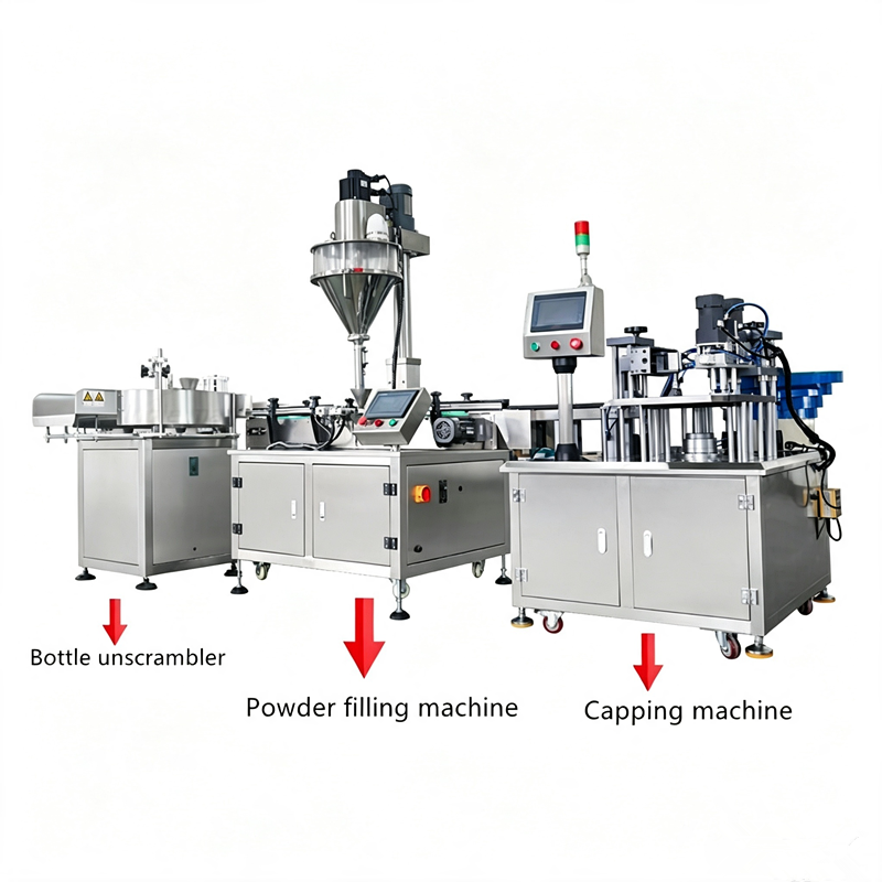 Kundenspezifische Produktionslinie zur automatischen Trockenpulverabfüllung