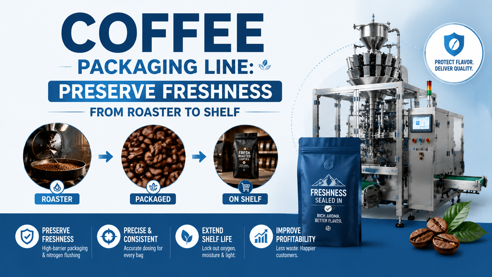 Kaffeeverpackungslinie: Bewahren Sie die Frische vom Röster bis zum Regal